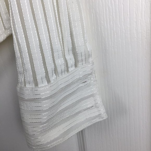 Express Medium Button Down Shimmer Thread Top - Picture 6 of 9